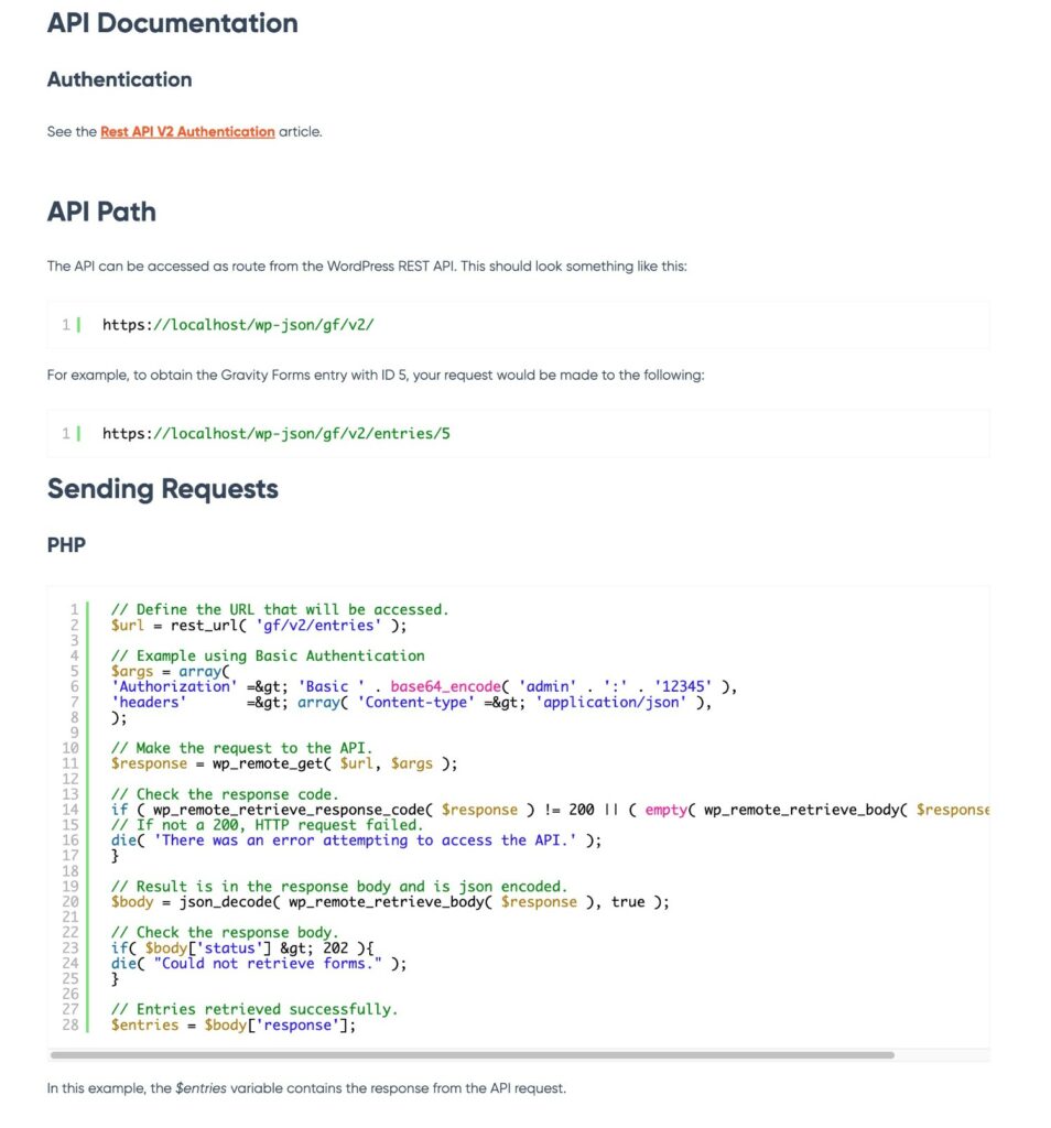 Exemple de documentation logicielle pour les documents API