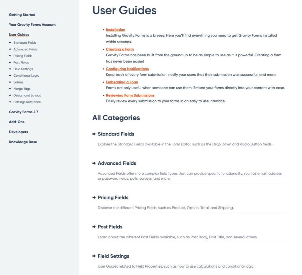 Utilisation de catégories pour organiser la documentation du logiciel