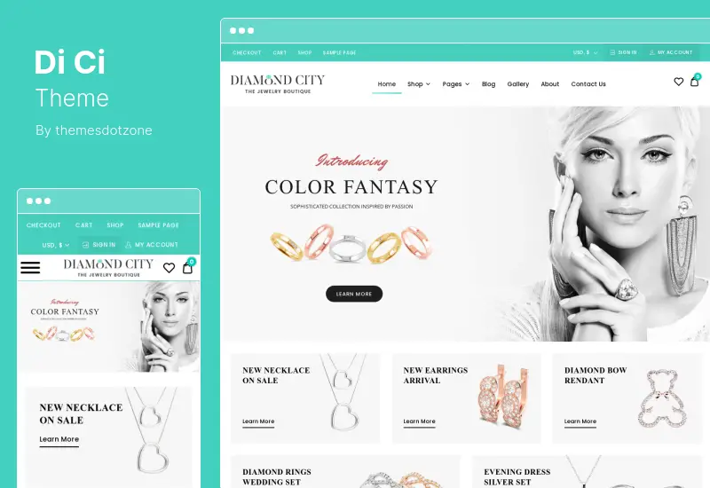 DiCi Theme - ธีม WordPress ของร้านขายเครื่องประดับ