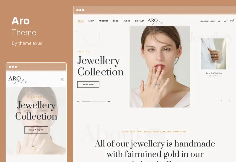 Aro テーマ - ジュエリーストアの WordPress テーマ