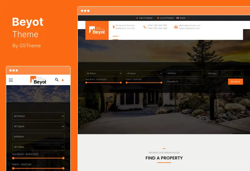 Tema Beyot - Tema WordPress pentru imobiliare