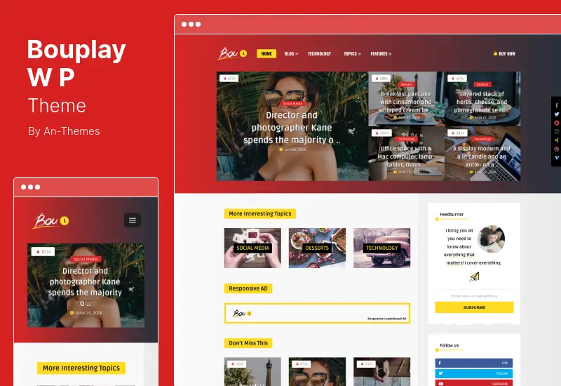 Tema Bouplay WP - Un tema WordPress per blogger