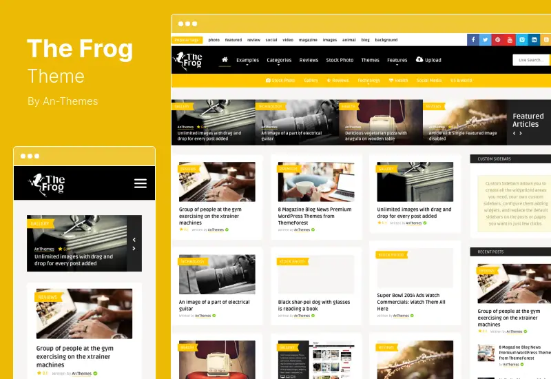 The Frog Theme - Berita Kreatif / Majalah Blog & Tema WordPress Submission Front-end