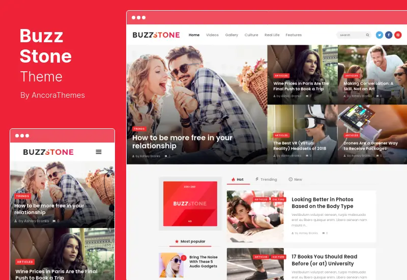 Buzz Stone Theme - Tema de WordPress para revistas y blogs virales