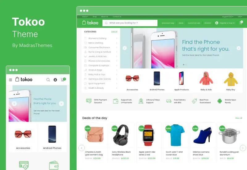 Tokoo Theme - Tema de WooCommerce para tiendas de electrónica para afiliados, sitios web multiproveedor de Dropship