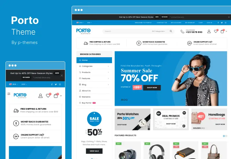 Tema Porto - Tema multifuncțională și WooCommerce