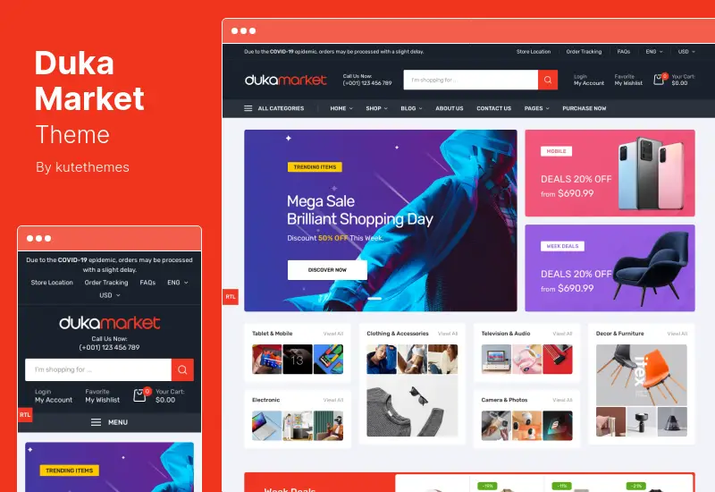 DukaMarket テーマ - 多目的 WordPress テーマ