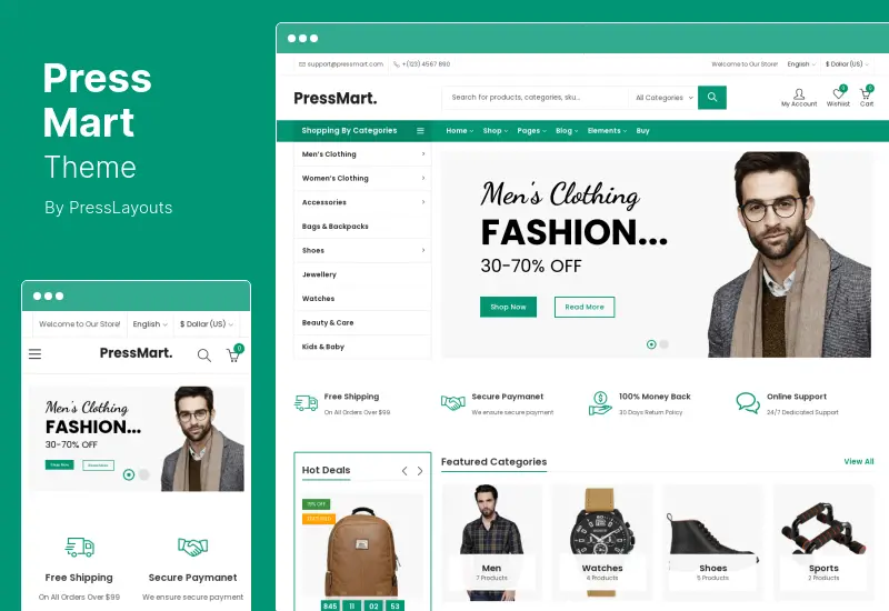 Motyw PressMart - nowoczesny motyw WordPress WooCommerce dla Elementora