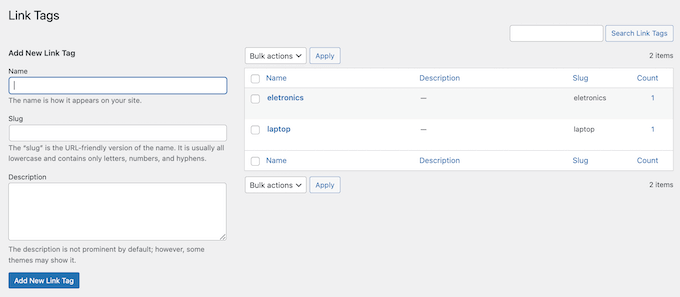 How to organize your affiliate links into tags and categories in WordPress