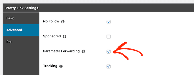 How to set up parameter forwarding using Pretty Links