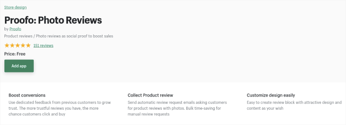 Proofo Foto Recensioni Shopify App