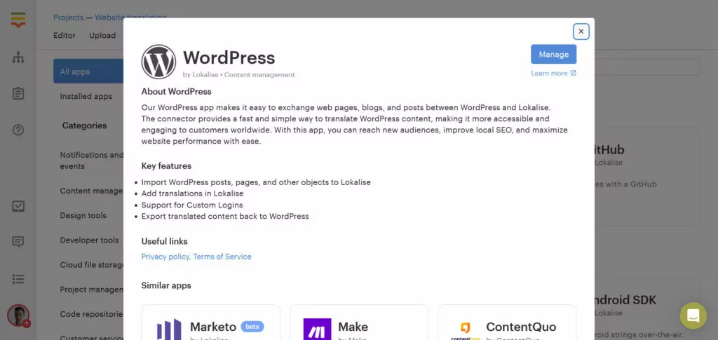 gerenciar cadeias de caracteres do wordpress