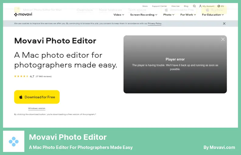 Movavi Photo Editor: un editor di foto per Mac per fotografi semplificato