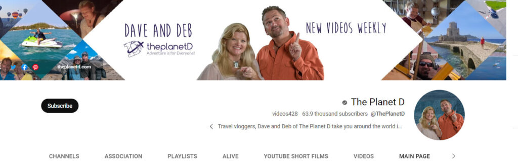 The Planet D: canal de vlogging de viajes de YouTube