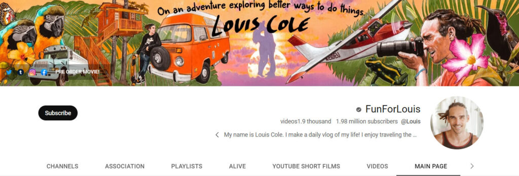 Du plaisir pour Louis : Vlogger de voyage quotidien sur YouTube