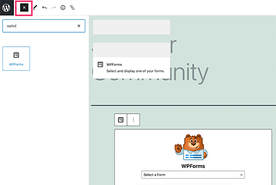 WPForms WordPress block