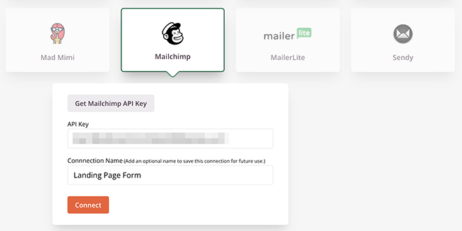 Choose a mailchimp connection name