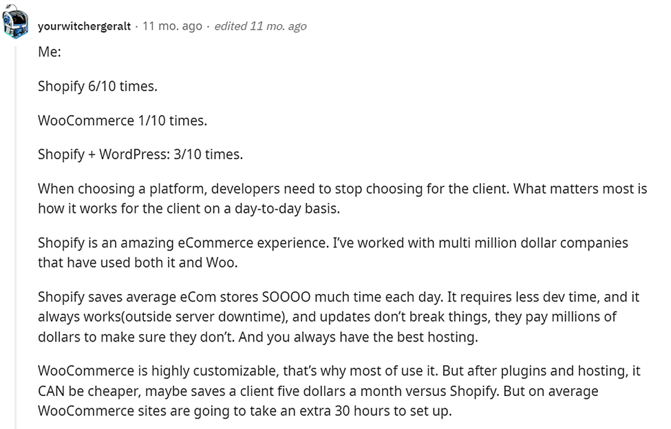 Shopify أفضل موقع بناء reddit.