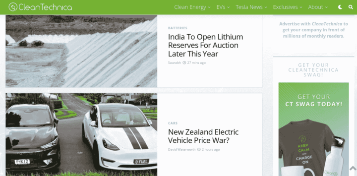 Cleantechnica 可持續發展博客主頁