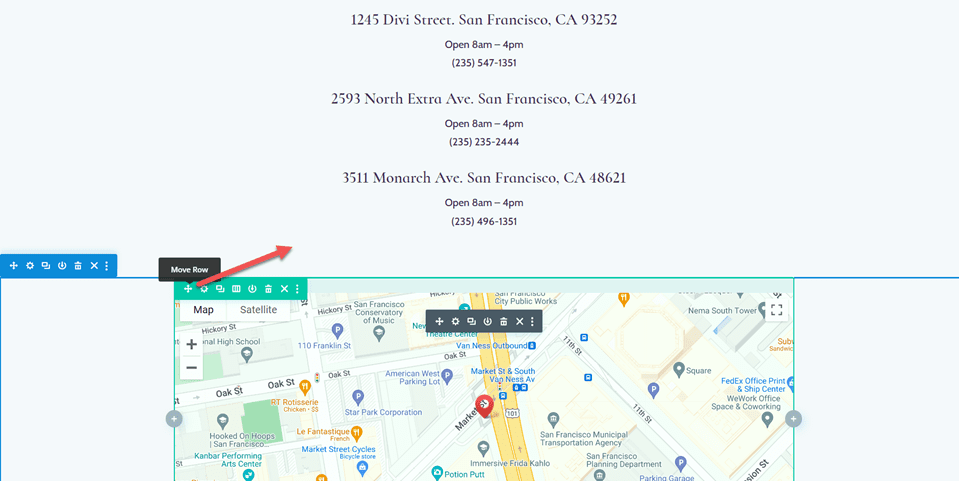 Divi ขยายแผนที่บนการเลื่อนด้วยเค้าโครงเอฟเฟกต์การเลื่อน 2 ย้ายแผนที่