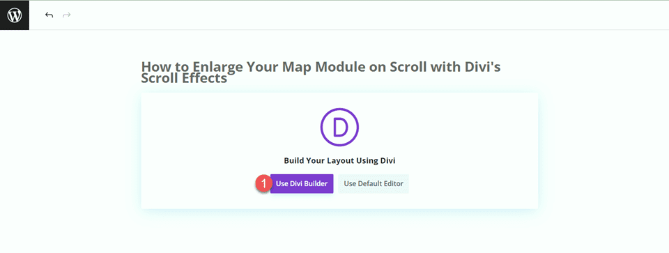 Divi Ampliar mapa en desplazamiento con efectos de desplazamiento Use Builder