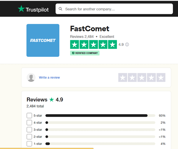 Kullanıcı Sosyal Kanıtı - FastComet