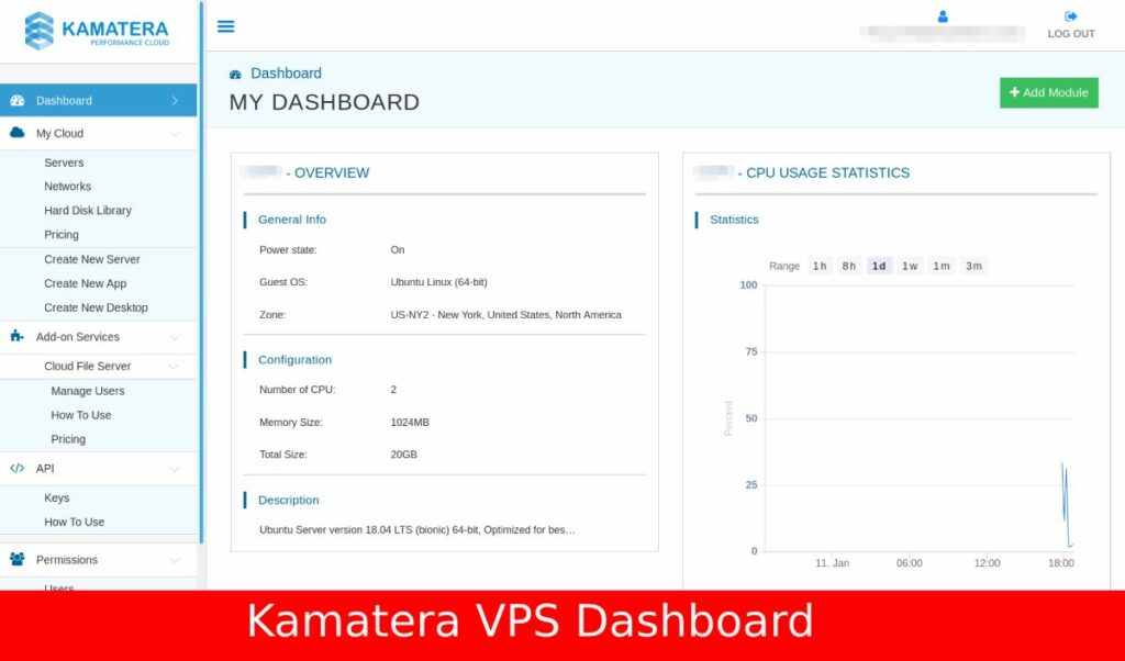 Панель неуправляемого VPS Kamater