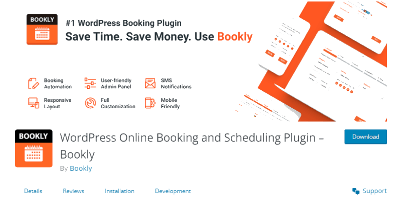 captura de tela da página de download do plugin booky wordpress