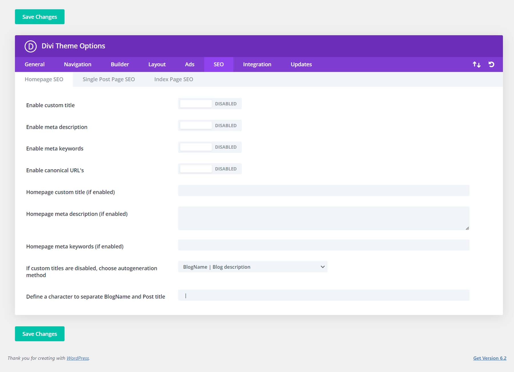 การตั้งค่า SEO ของ Divi