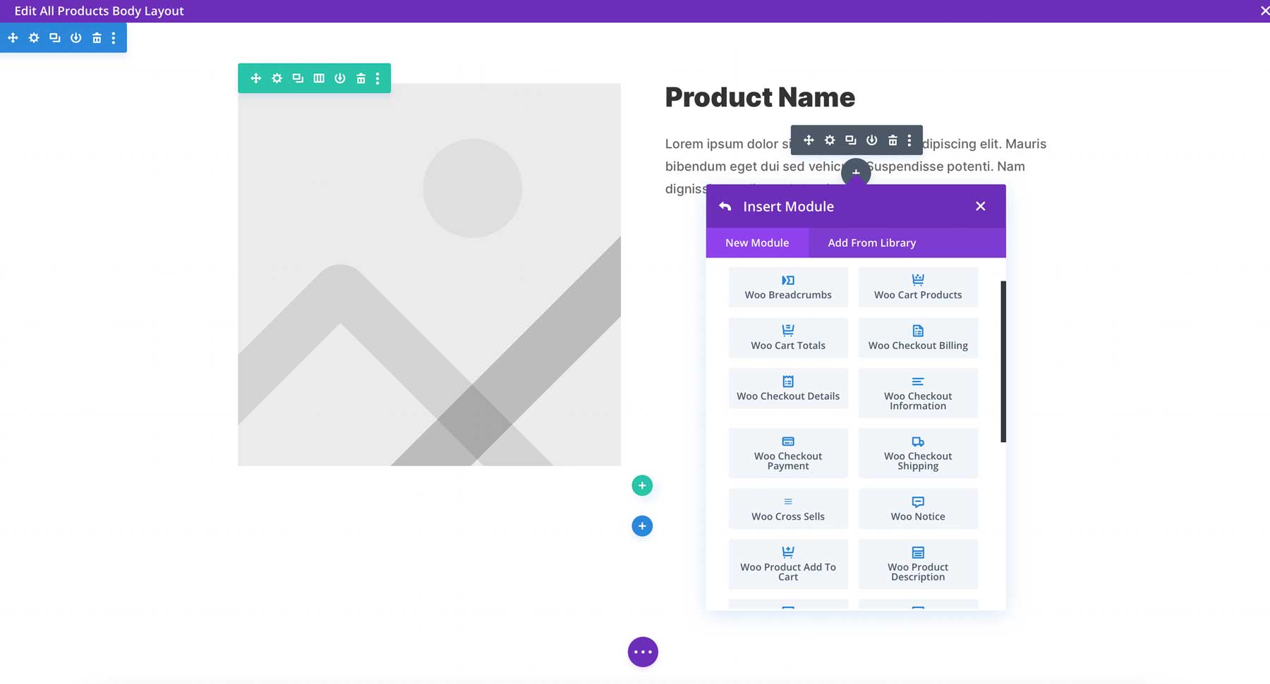 โมดูล Divi WooCommerce