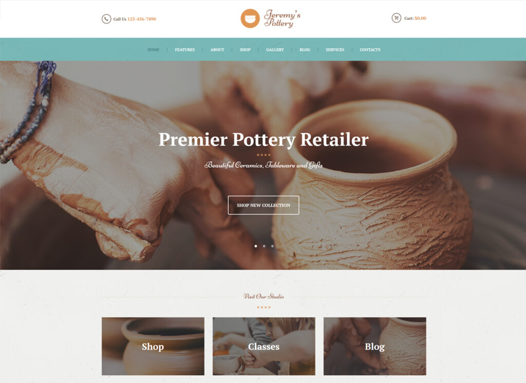 Geremy 的陶器 | Pottery and Ceramics Handmade WordPress 主题