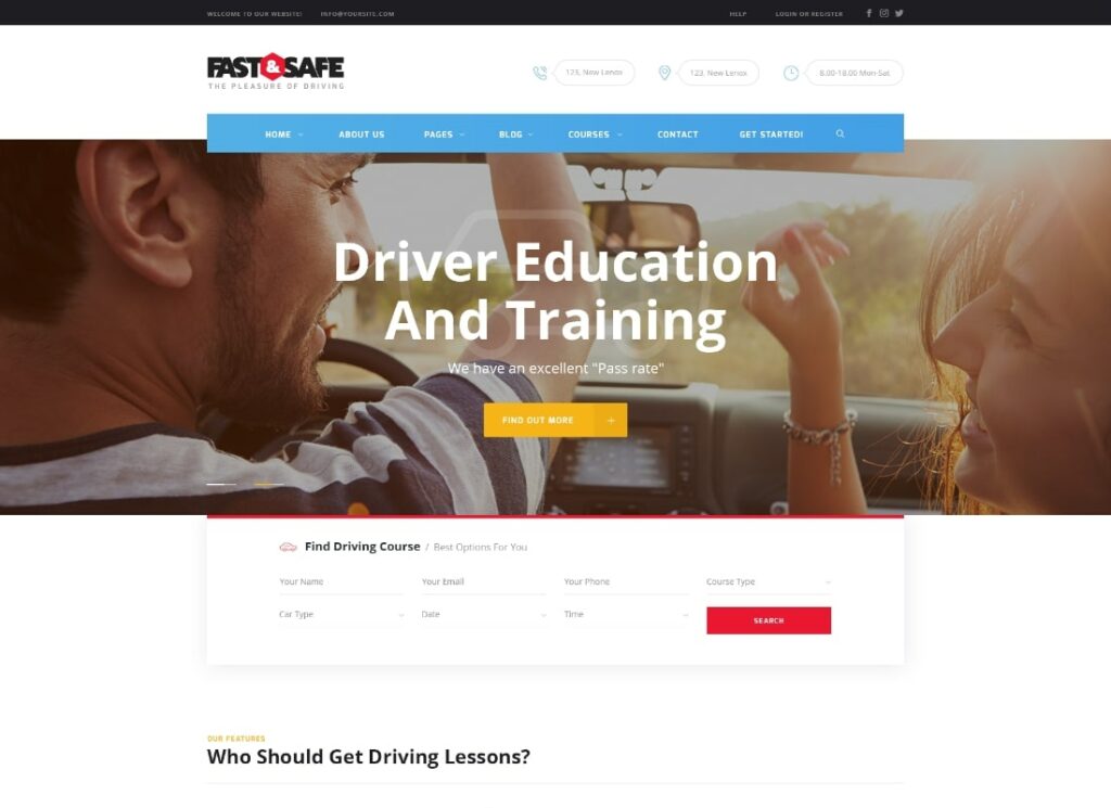 速くて安全 |自動車学校のWordPressテーマ