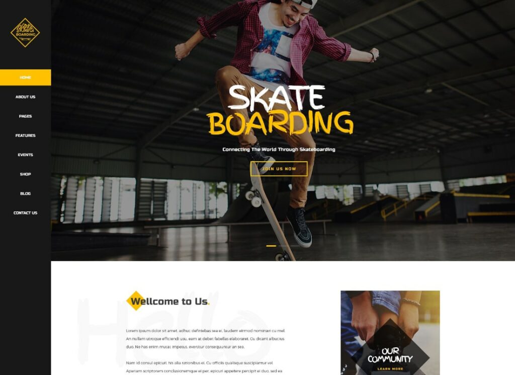 Skateboard | Tema WordPress per la community e il negozio di skateboard