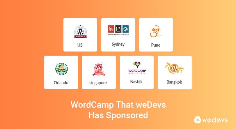 전 세계 WordCamps의 weDevs 후원 목록