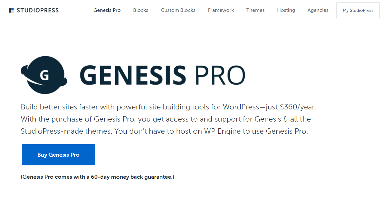 Genesis Pro 主頁。