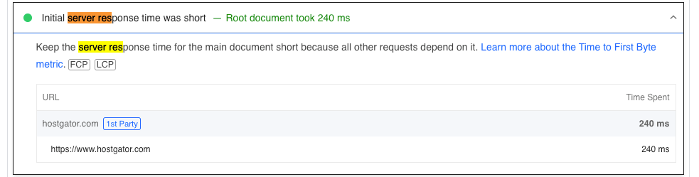 Timpul de răspuns al serverului Hostgator