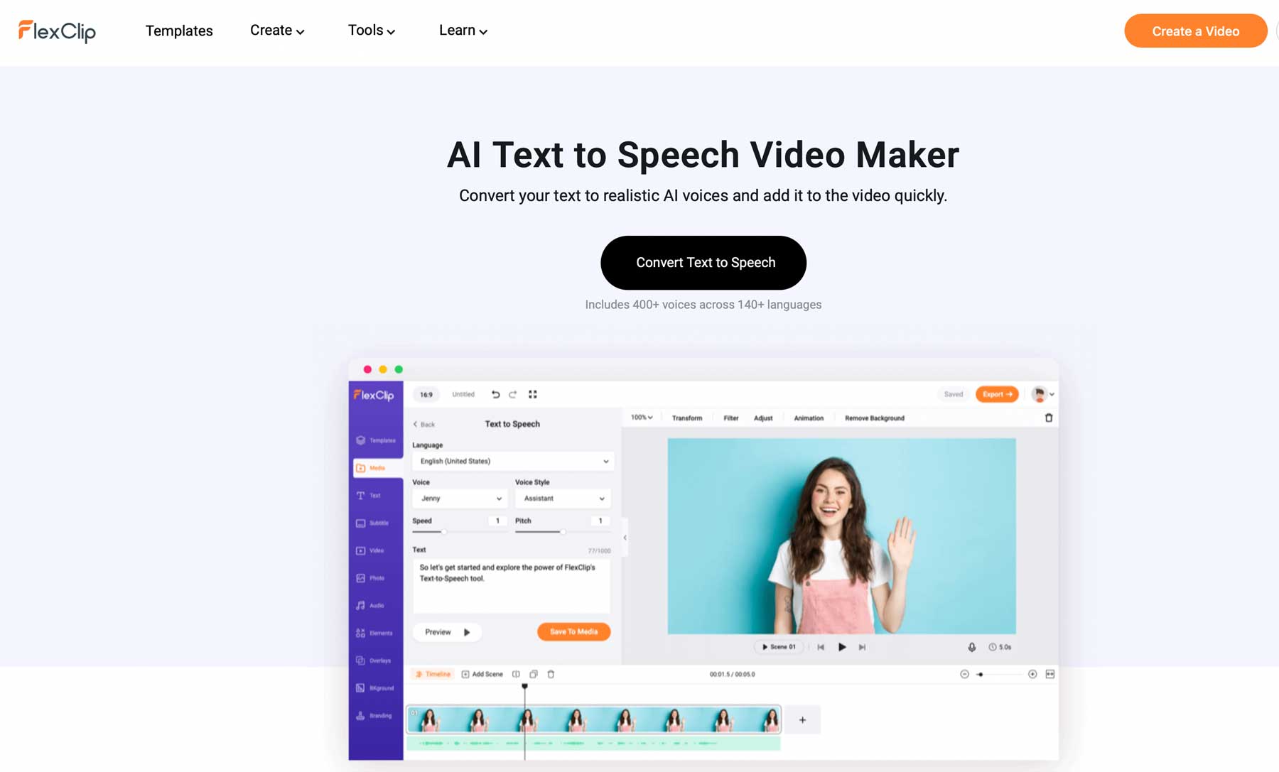 Creador de videos FlexClip AI