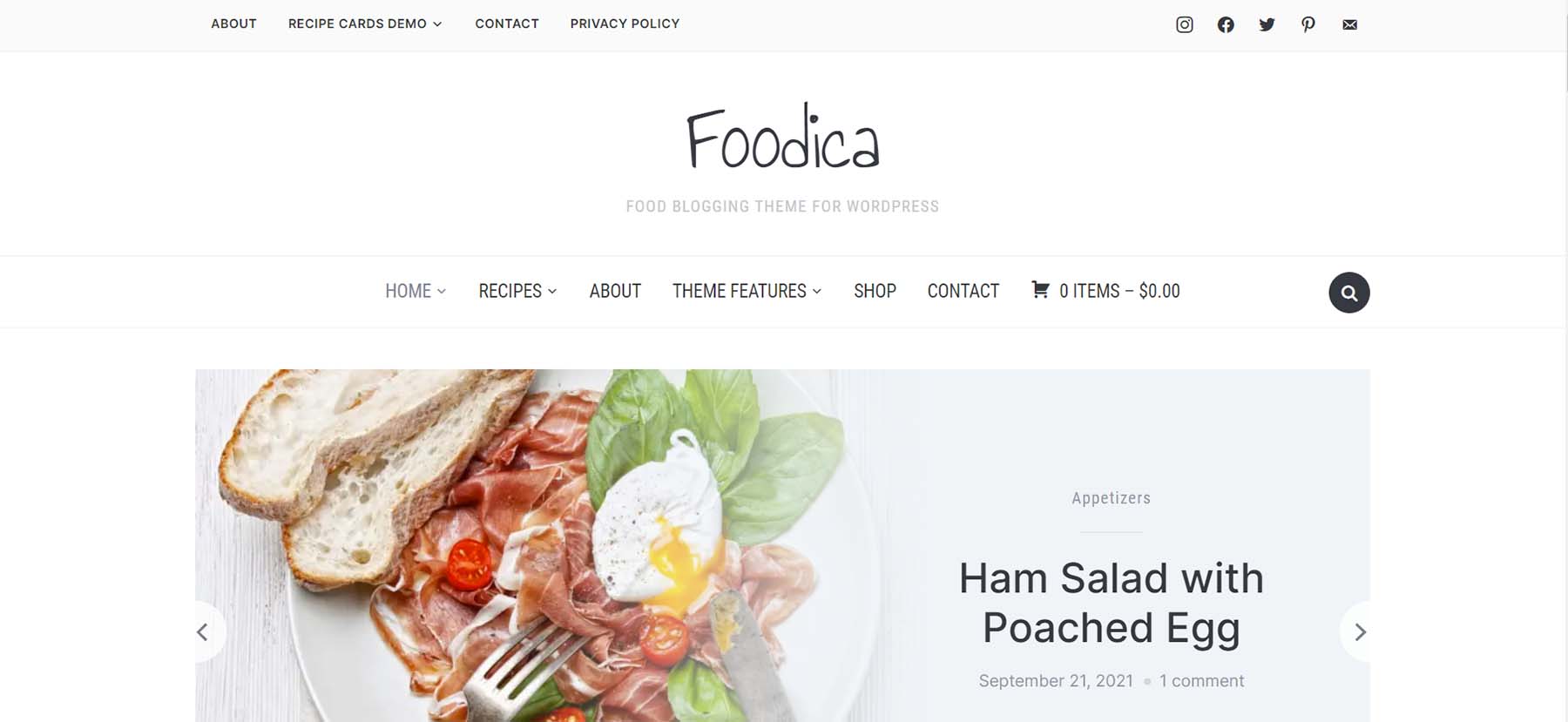 Motyw restauracji Foodica WordPress