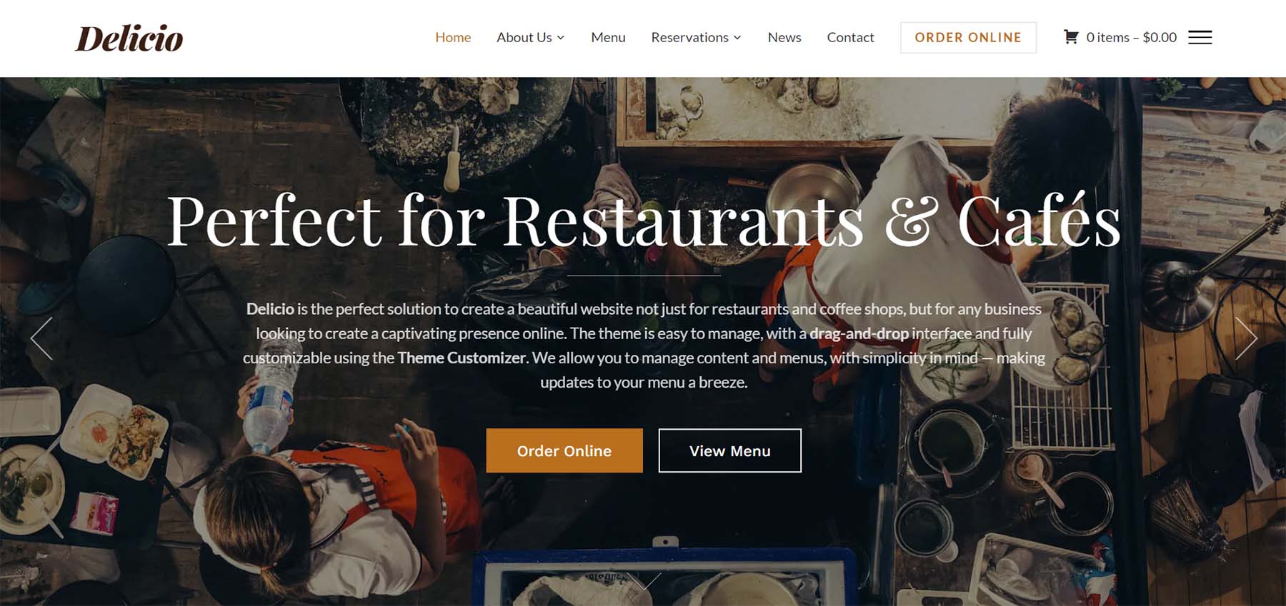 Delicio Tema ristorante WordPress