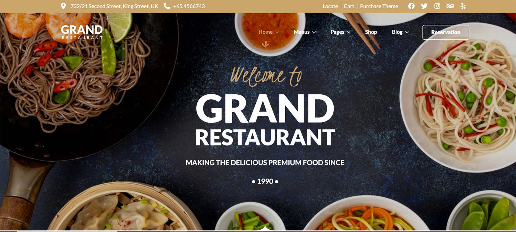 Gran tema de restaurante de WordPress