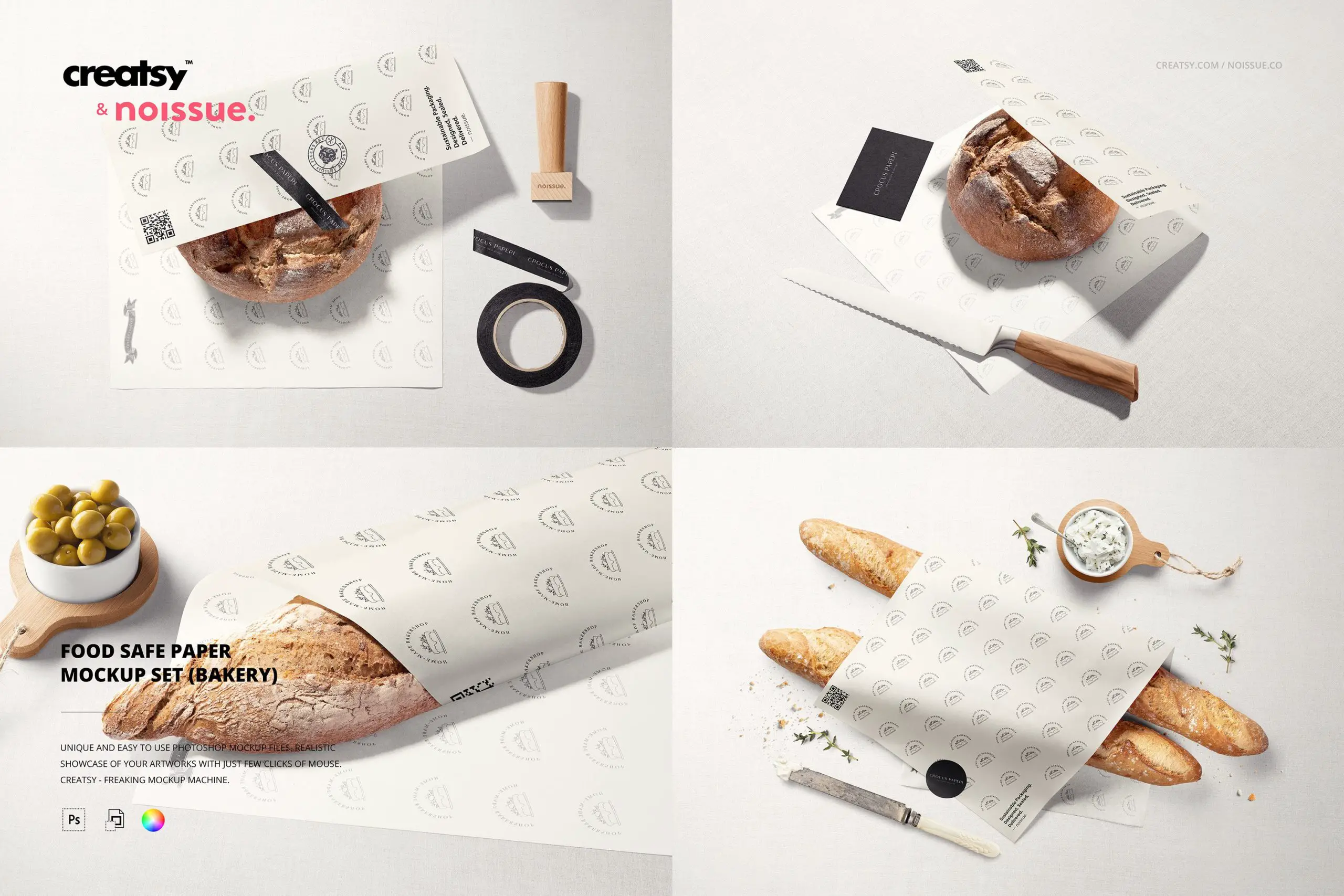 Noissue Food Safe Paper Mockup Set -