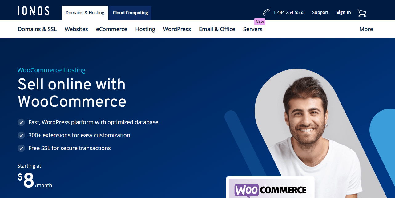 IONOS ให้บริการโฮสติ้ง WooCommerce