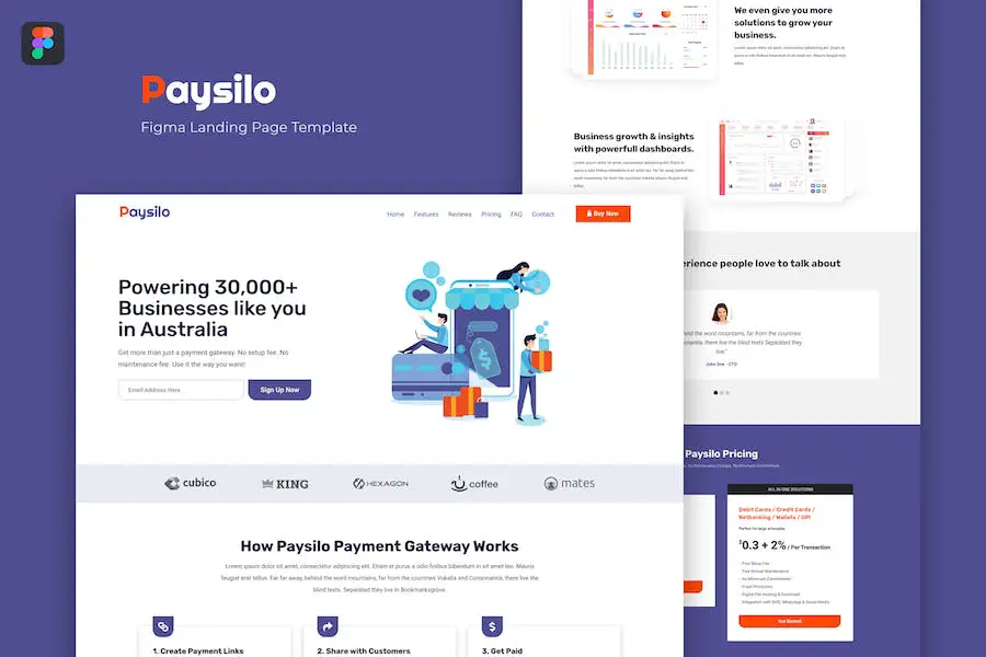 Paysilo — Modello pagina di destinazione Figma -