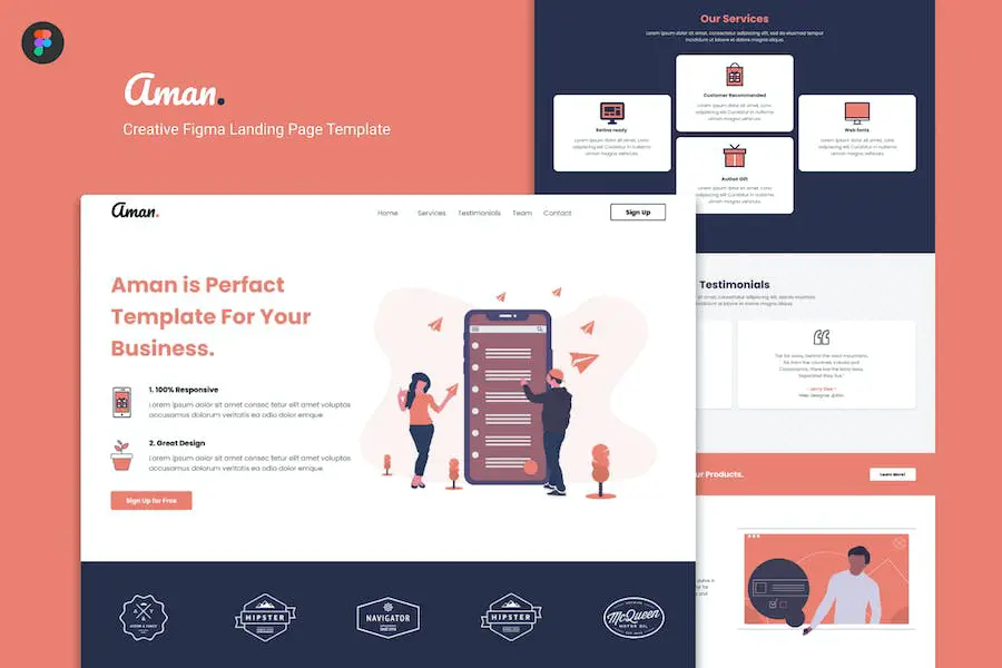 Aman - Modello pagina di destinazione Figma -