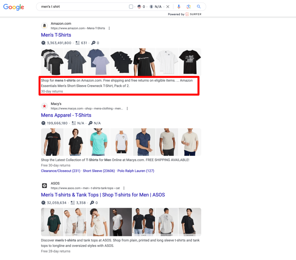 Questa è un'immagine su come utilizzare i suggerimenti delle meta descrizioni per l'e-commerce SEO