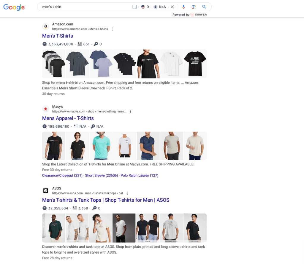 Questo è uno screenshot per i tag del titolo di Google per i suggerimenti SEO per l'e-commerce