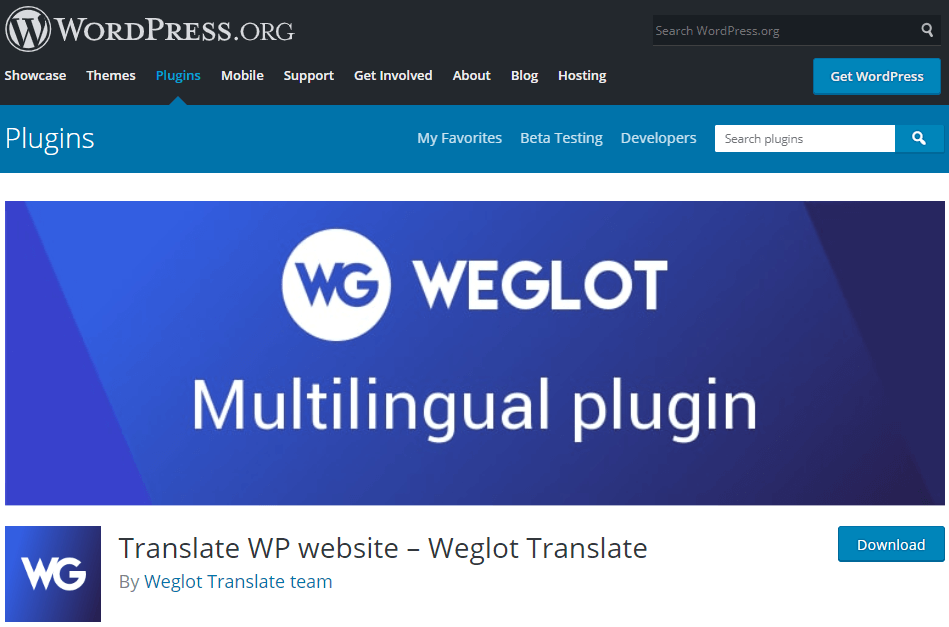 Panoramica della home page del plug-in Weglot: mercato multilingue di WooCommerce