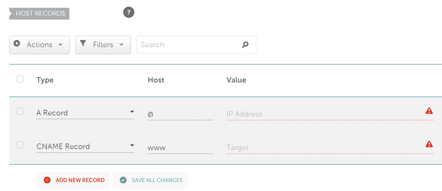 aggiornare i record DNS