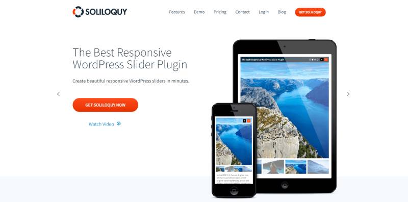 Capture d'écran du plug-in Soliloquy Wordpress Slider