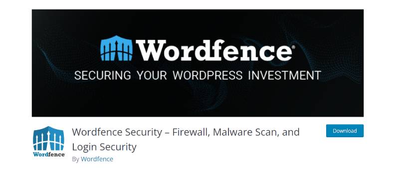 capture d'écran du plugin de sécurité wordfence pour la page de téléchargement de wordpress